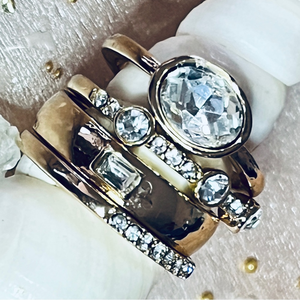 Rhinestone Stackable Ring Set - Picture 2 of 12